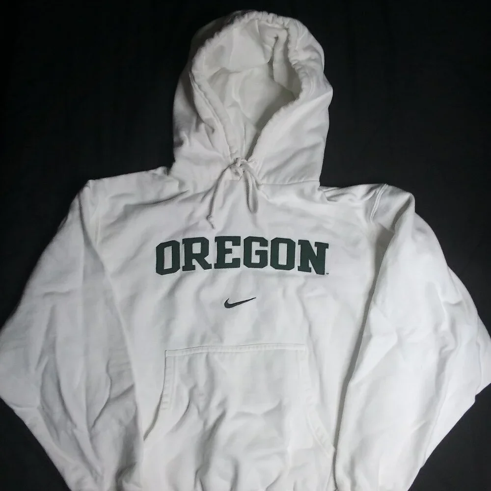 Vintage Nike Oregon Ducks Embroidered Mid Swoosh Hoodie Sweatshirt